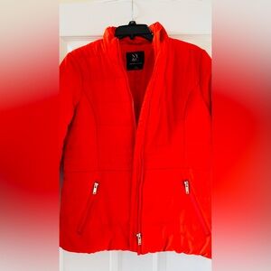 New York & Company Vibrant Orange Puffer Jacket